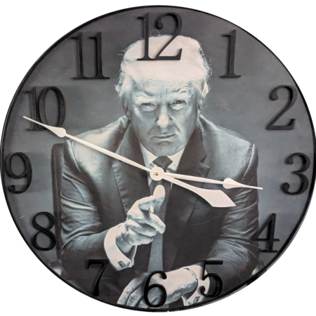 Trump Clock - Black & White