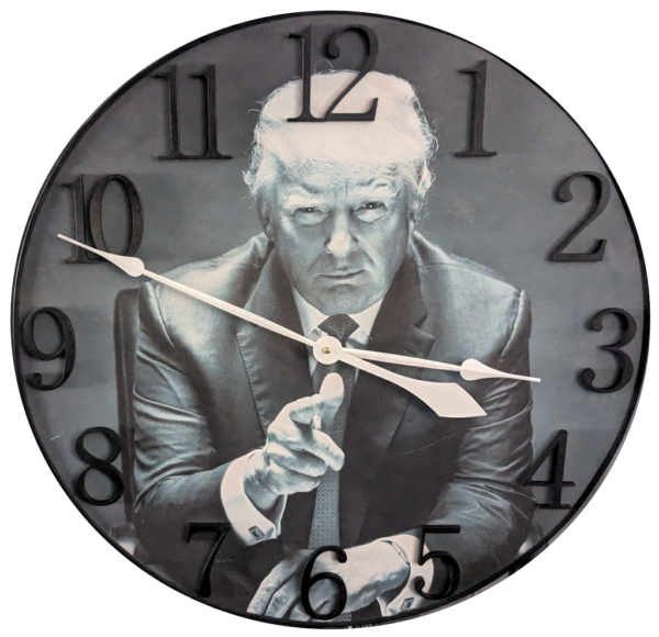 Trump Clock - Black & White